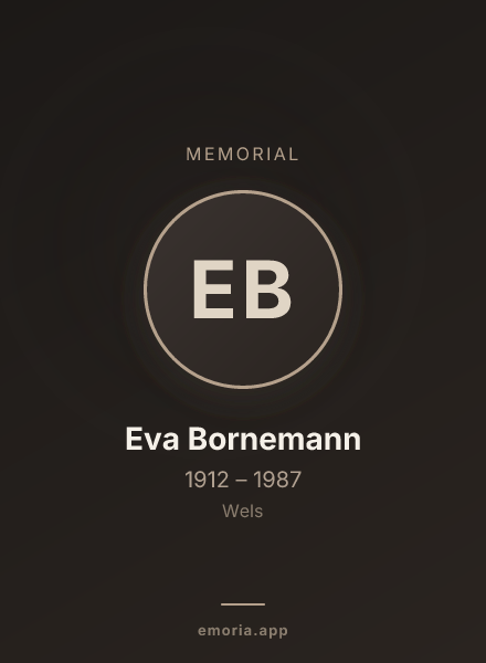 Memorial portrait of Eva Bornemann