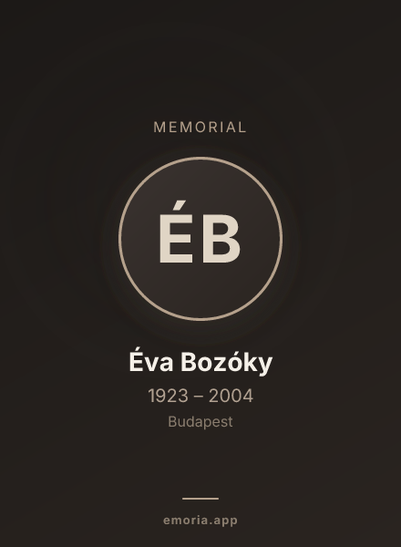 Memorial portrait of Éva Bozóky