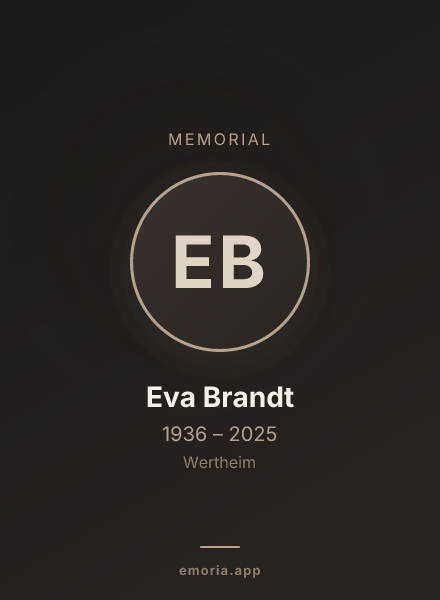 Memorial portrait of Eva Brandt