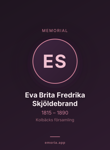 Memorial portrait of Eva Brita Fredrika Skjöldebrand