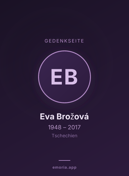 Gedenkportrait von Eva Brožová