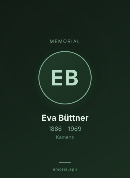 Memorial portrait of Eva Büttner