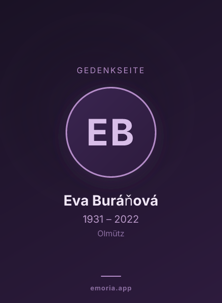 Gedenkportrait von Eva Buráňová