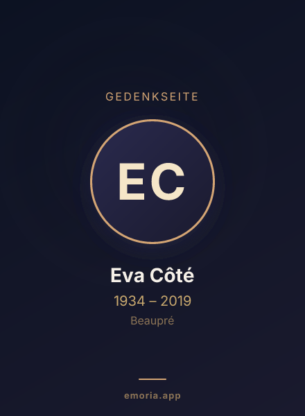 Gedenkportrait von Eva Côté