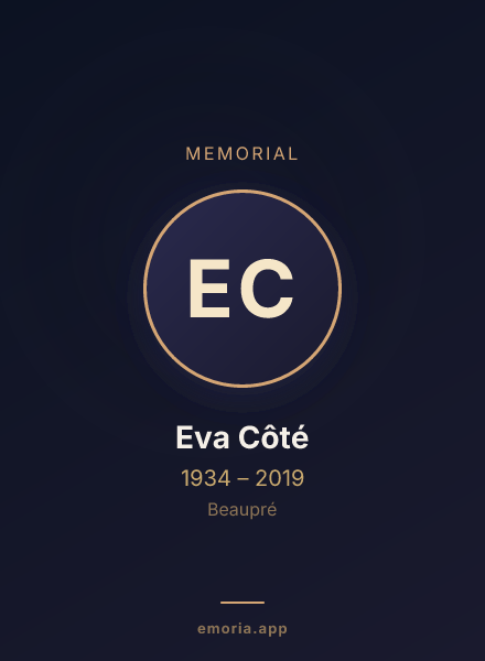 Memorial portrait of Eva Côté