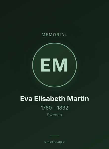 Memorial portrait of Eva Elisabeth Martin