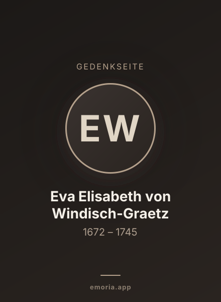Gedenkportrait von Eva Elisabeth von Windisch-Graetz