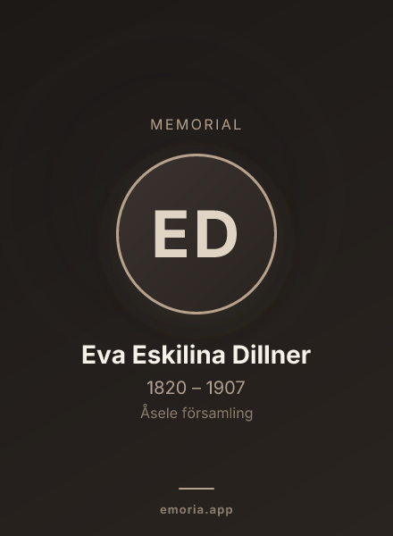 Memorial portrait of Eva Eskilina Dillner