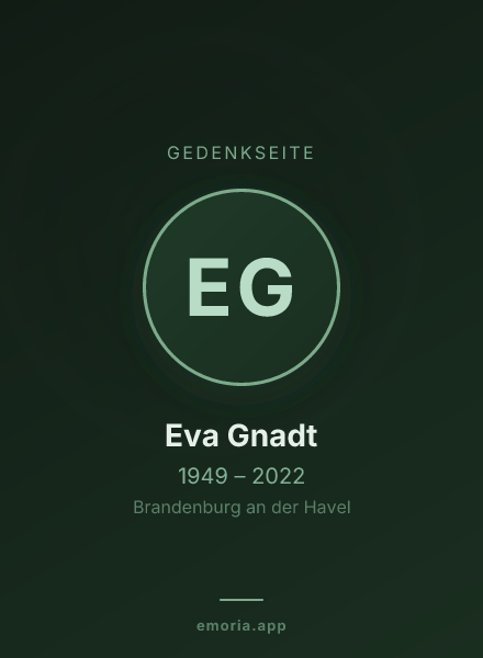 Gedenkportrait von Eva Gnadt
