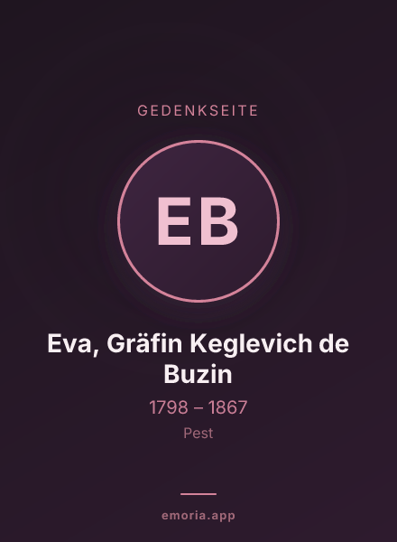 Gedenkportrait von Eva, Gräfin Keglevich de Buzin
