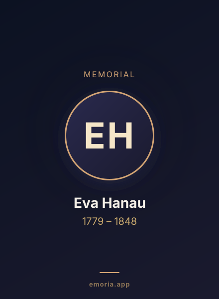 Memorial portrait of Eva Hanau