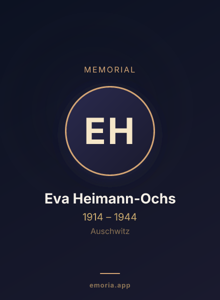 Memorial portrait of Eva Heimann-Ochs