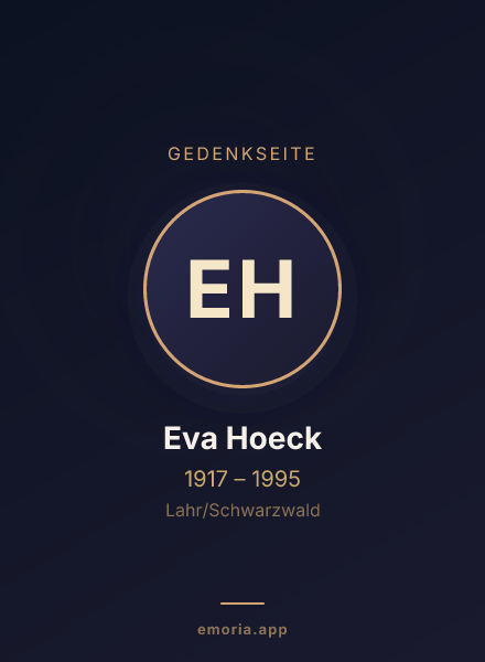 Gedenkportrait von Eva Hoeck