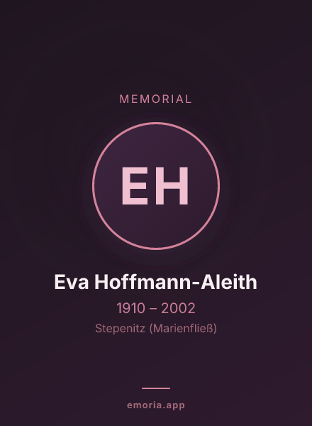 Memorial portrait of Eva Hoffmann-Aleith