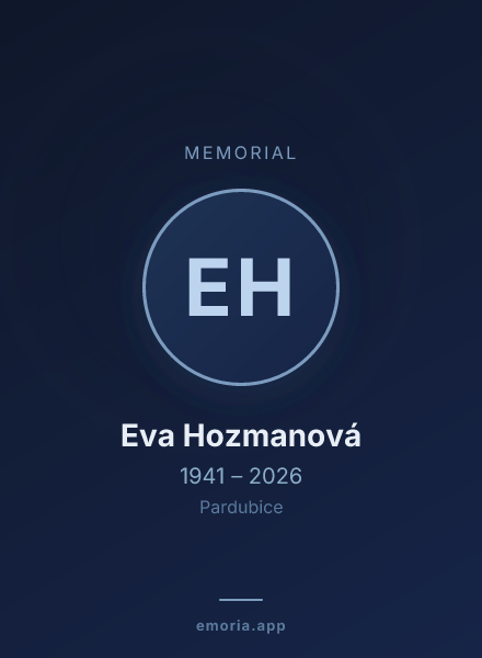 Memorial portrait of Eva Hozmanová