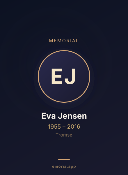 Memorial portrait of Eva Jensen