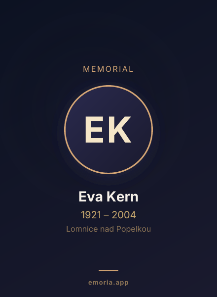 Memorial portrait of Eva Kern