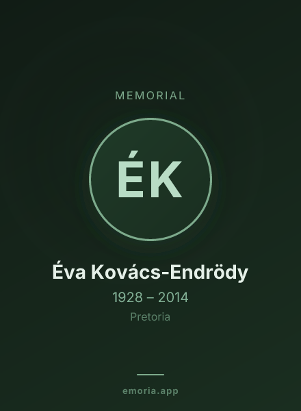 Memorial portrait of Éva Kovács-Endrödy