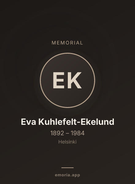 Memorial portrait of Eva Kuhlefelt-Ekelund