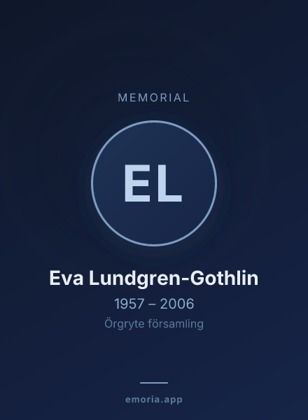 Memorial portrait of Eva Lundgren-Gothlin