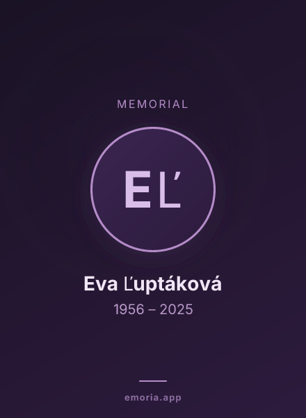 Memorial portrait of Eva Ľuptáková