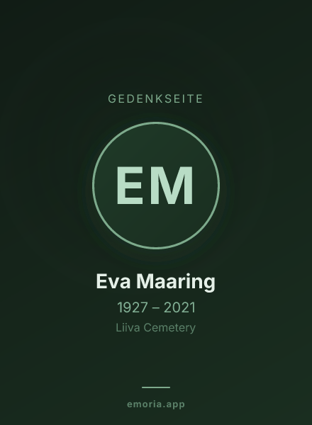 Gedenkportrait von Eva Maaring