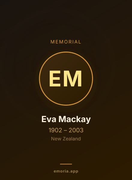 Memorial portrait of Eva Mackay