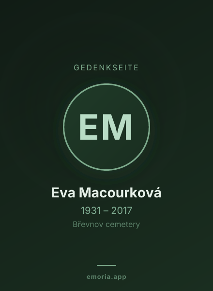 Gedenkportrait von Eva Macourková