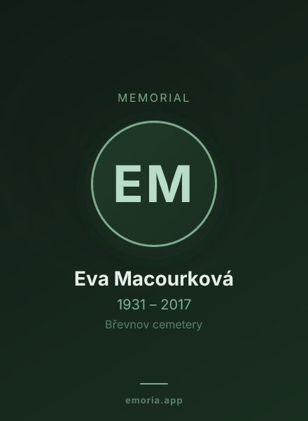Memorial portrait of Eva Macourková