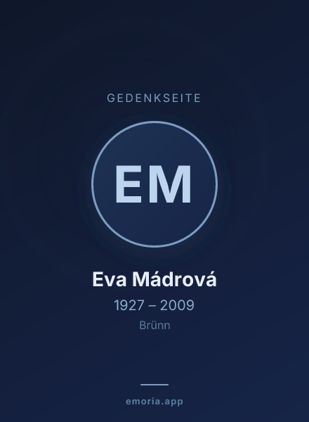 Gedenkportrait von Eva Mádrová
