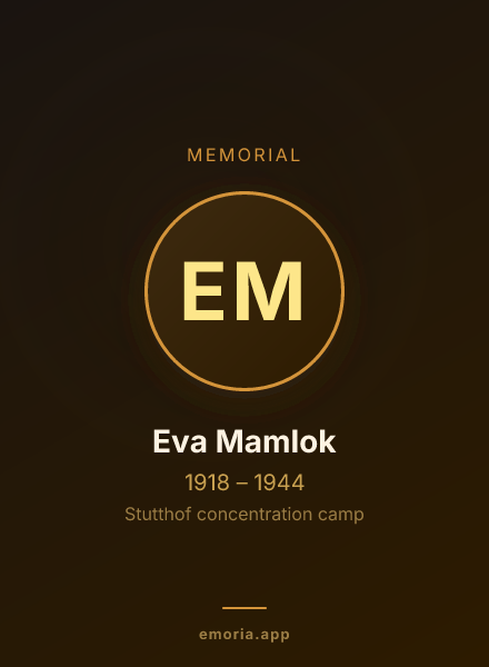 Memorial portrait of Eva Mamlok