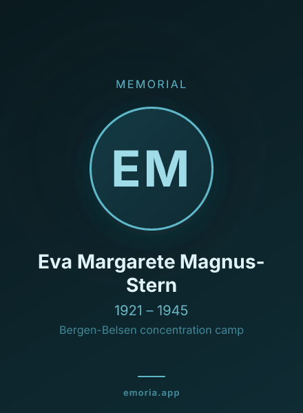 Memorial portrait of Eva Margarete Magnus-Stern