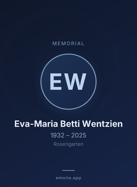 Memorial portrait of Eva-Maria Betti Wentzien