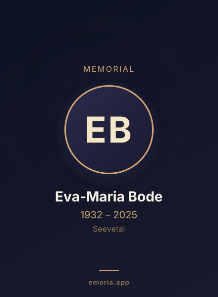 Memorial portrait of Eva-Maria Bode