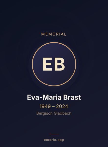 Memorial portrait of Eva-Maria Brast