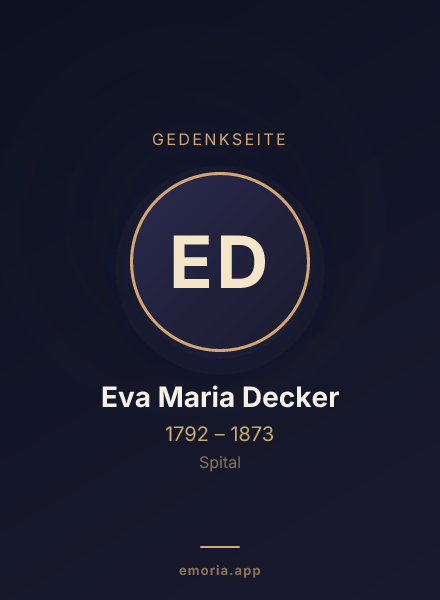 Gedenkportrait von Eva Maria Decker
