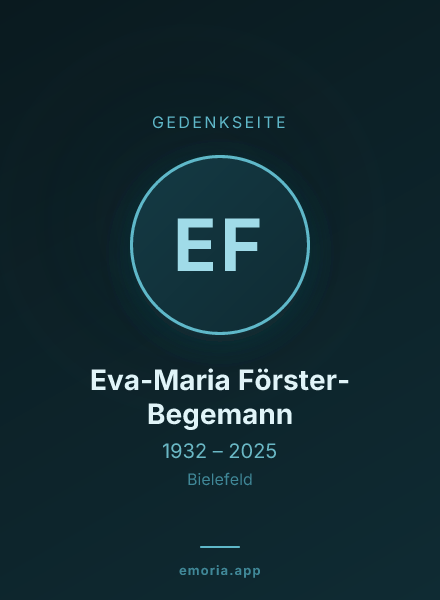 Gedenkportrait von Eva-Maria Förster-Begemann