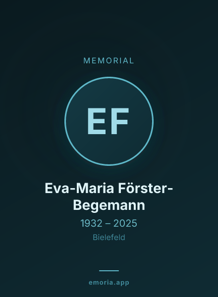 Memorial portrait of Eva-Maria Förster-Begemann