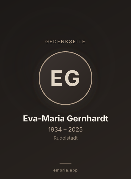 Gedenkportrait von Eva-Maria Gernhardt