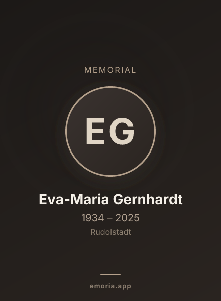 Memorial portrait of Eva-Maria Gernhardt