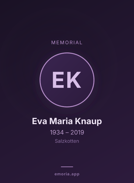 Memorial portrait of Eva Maria Knaup