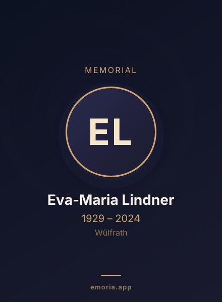 Memorial portrait of Eva-Maria Lindner