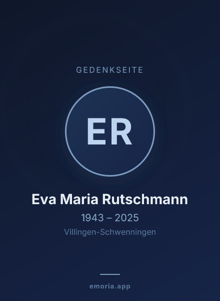 Gedenkportrait von Eva Maria Rutschmann