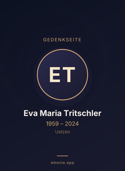 Gedenkportrait von Eva Maria Tritschler