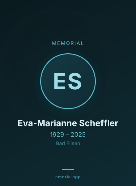 Memorial portrait of Eva-Marianne Scheffler