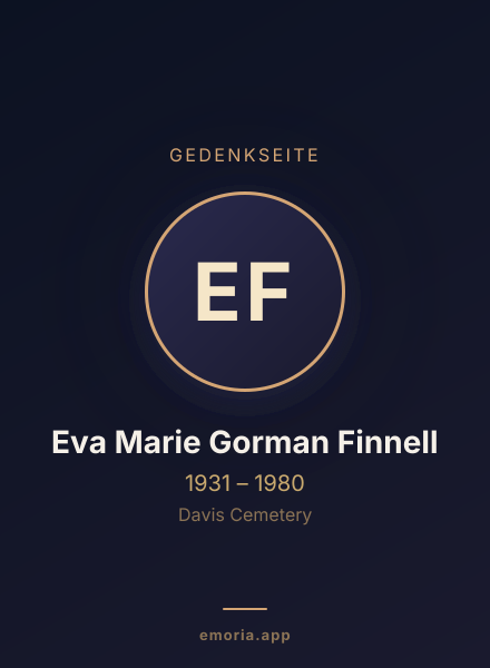 Gedenkportrait von Eva Marie Gorman Finnell