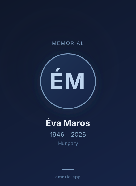 Memorial portrait of Éva Maros