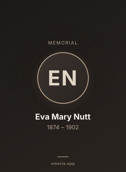 Memorial portrait of Eva Mary Nutt