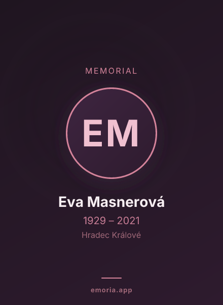 Memorial portrait of Eva Masnerová