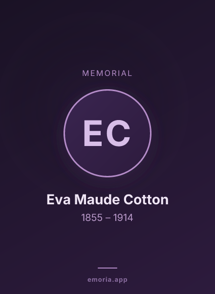 Memorial portrait of Eva Maude Cotton
